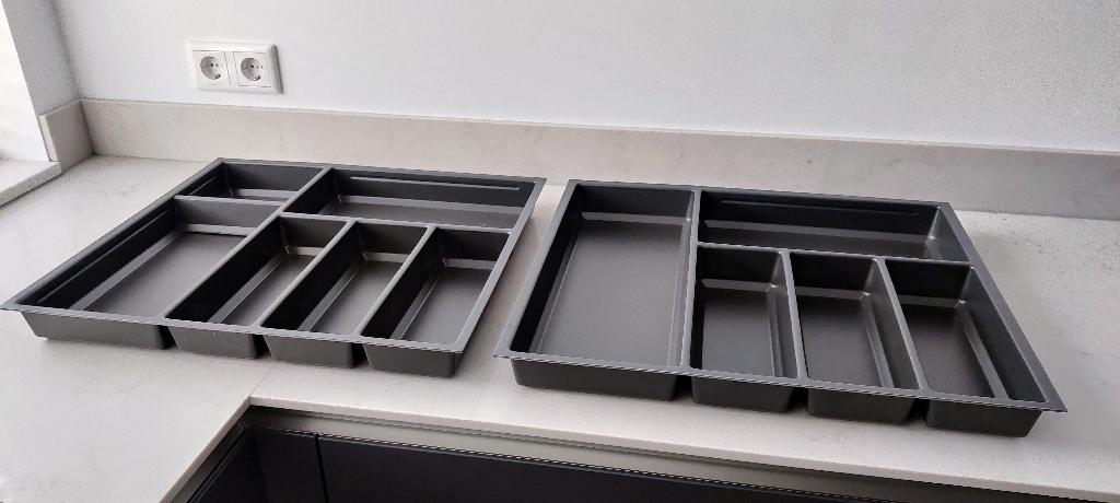 3x SieMatic Bestekinzet kunststof donkergrijs voor 60 & 80cm, Nieuw, Minder dan 100 cm, 25 tot 50 cm, 50 tot 100 cm