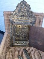 Halkastje van gedreven messing met spiegel en borstels, Ophalen of Verzenden