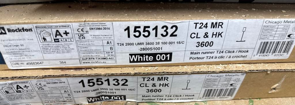 3 pak a 15 st. Chicago Metallic T24 MR CL & HK Runner - Wit, Ophalen, Nieuw