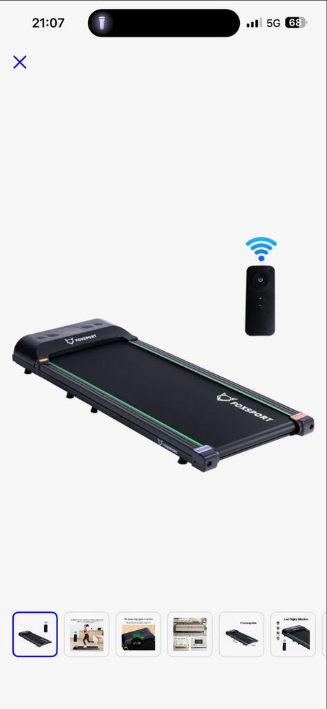 Compacte FOXSPORT Loopband met Afstandsbediening, Sport en Fitness, Fitnessapparatuur, Zo goed als nieuw, Loopband, Benen, Metaal