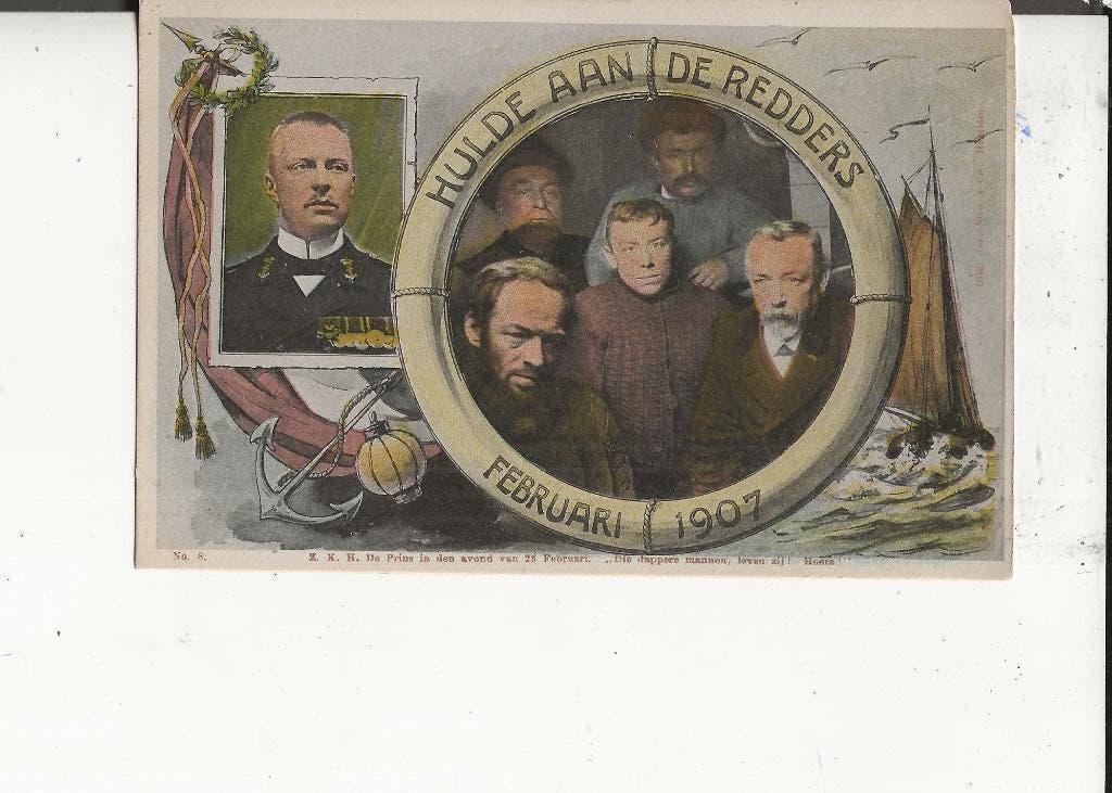 Hoek v Holland Hulde aan de Redders Berlin Tulpkaart, Ophalen of Verzenden, Voor 1920, Ongelopen, Zuid-Holland
