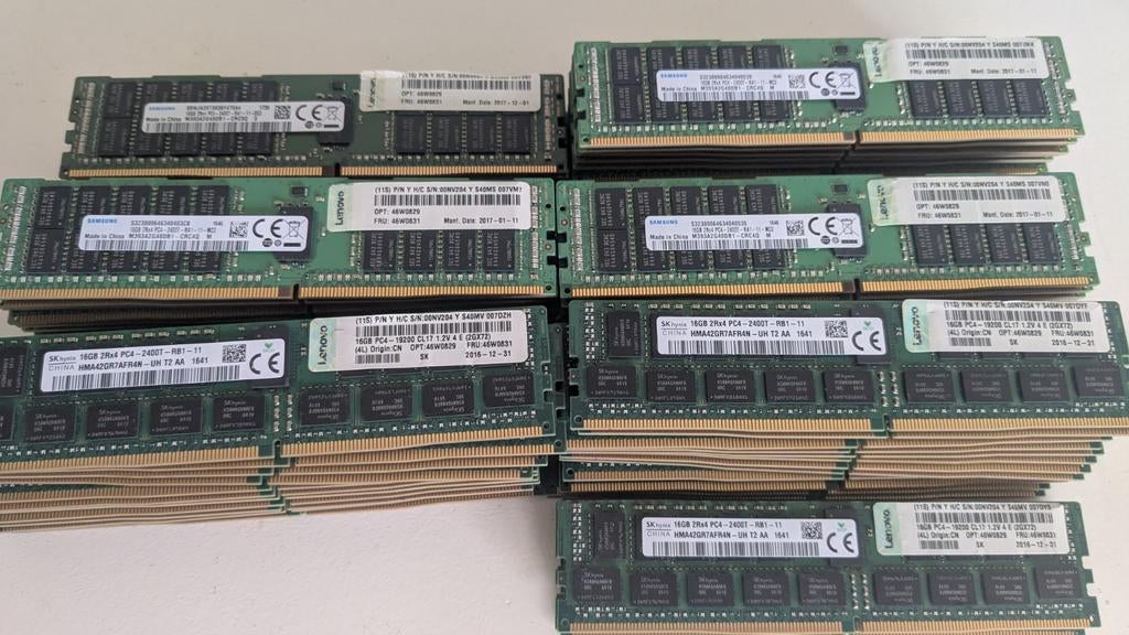 72x 16GB DDR4 2400T Server RAM (Samsung & SK Hynix), Computers en Software, RAM geheugen, Ophalen, Gebruikt, Server, DDR4