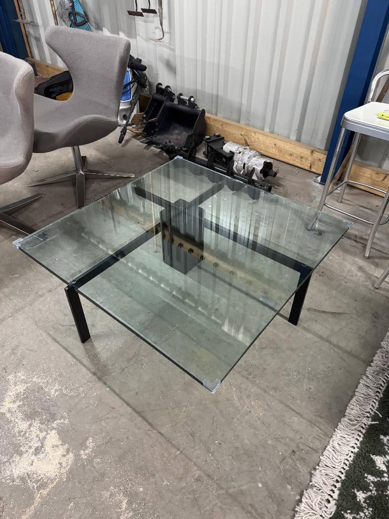 Salontafel Hank Kwint, KW1 glazen tafel, Huis en Inrichting, Tafels | Salontafels, Ophalen, Gebruikt, 50 tot 100 cm, Vierkant