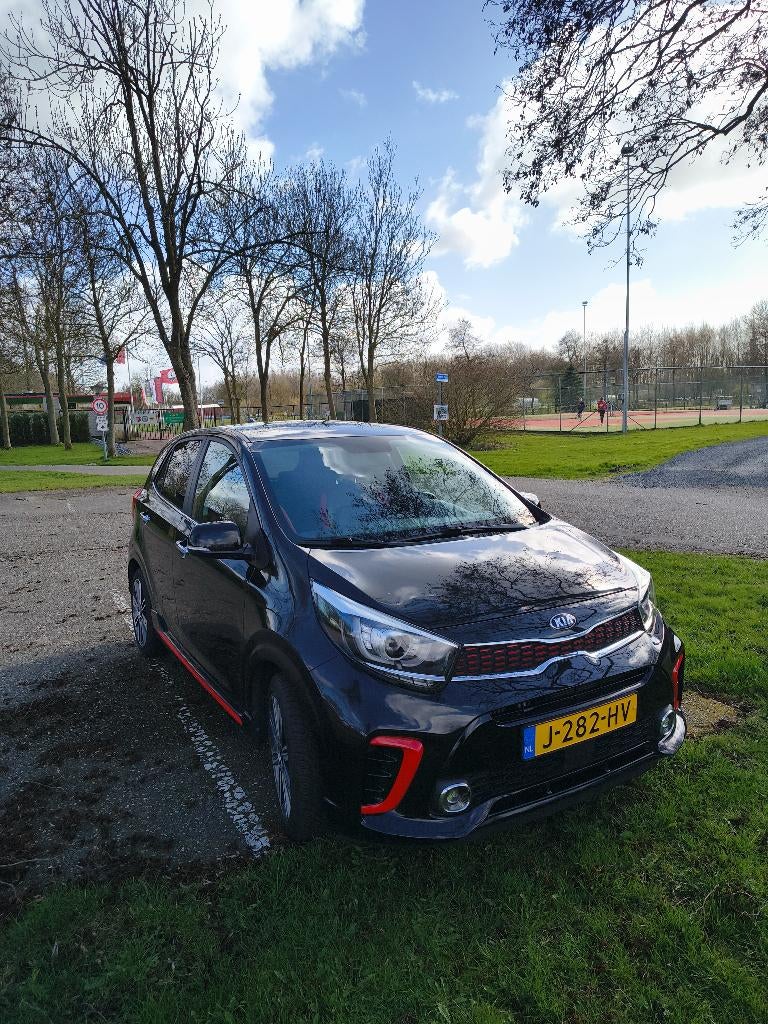 Kia Picanto 1.0 T-gdi 100pk 5-zits 2020 Zwart, Auto's, Kia, Voorwielaandrijving, 920 kg, USB, Zwart