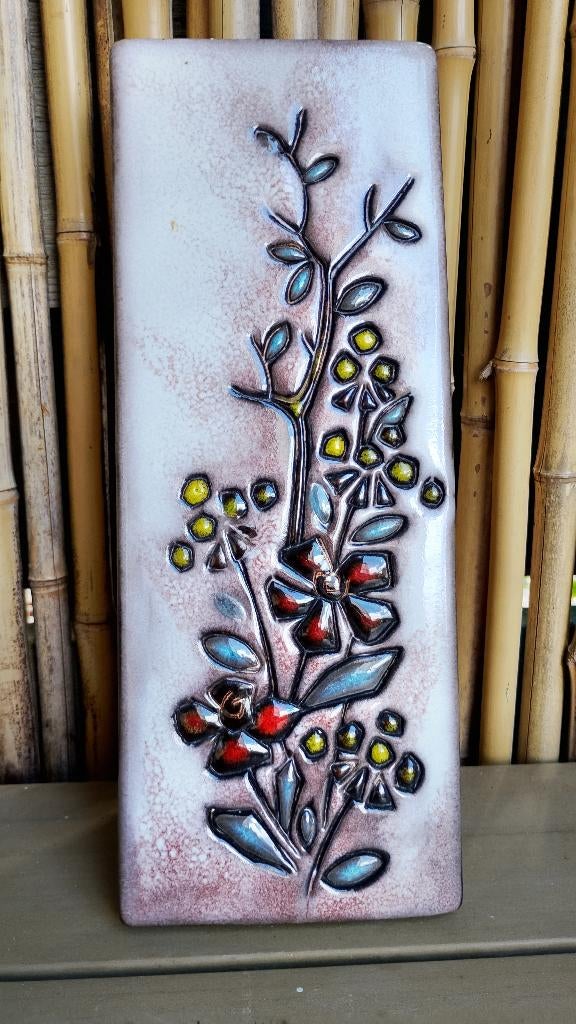 Vintage Ruscha keramiek wandtegel jaren 70, Ophalen of Verzenden