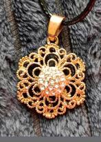 Ketting bloem, Verzenden, Nieuw, Goud, Met hanger