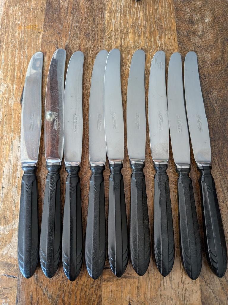 Gero Visgraat messen zwart heft nu, Ophalen, Zo goed als nieuw, Rvs of Chroom