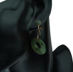 Jade Nefriet 14k gouden vintage dames oorbellen klassiek, Sieraden, Tassen en Uiterlijk, Oorbellen, Hangers, Voordeelsieraden