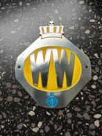 Geel ANWB WW embleem. A.N.W.B. logo voor een oldtimer auto., Verzamelen, Ophalen of Verzenden, Gebruikt, Gebruiksvoorwerp