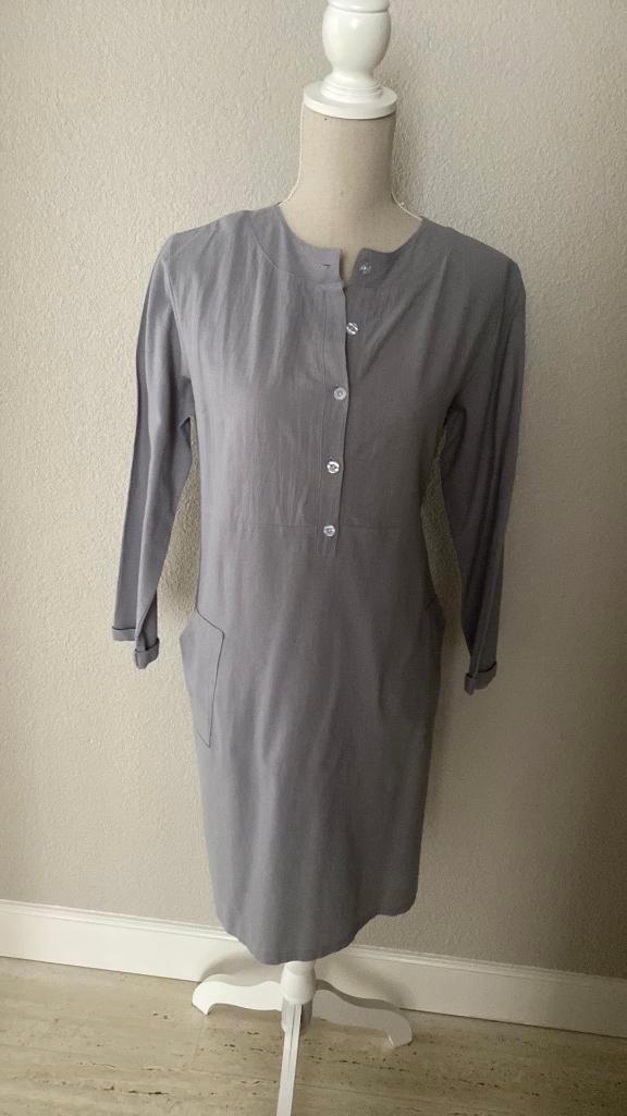 Jurk Grijs Maat L, Kleding | Dames, Jurken, Zo goed als nieuw, Maat 38/40 (M), Grijs, Knielengte, Ophalen of Verzenden