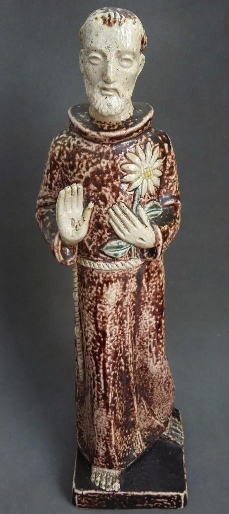 Omstreeks 1940 Beesel Terraco Draak Heilige Beeld Sculptuur, Antiek en Kunst, Ophalen of Verzenden