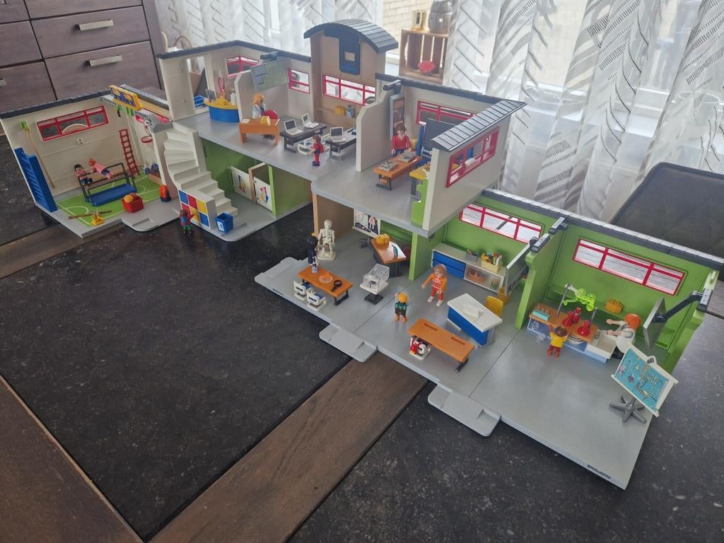 Playmobil school 9453 + volledig uitbreidingen., Kinderen en Baby's, Speelgoed | Playmobil, Ophalen, Zo goed als nieuw, Complete set