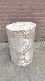 Opberg ton bekleed vintage met deksel, Ophalen of Verzenden