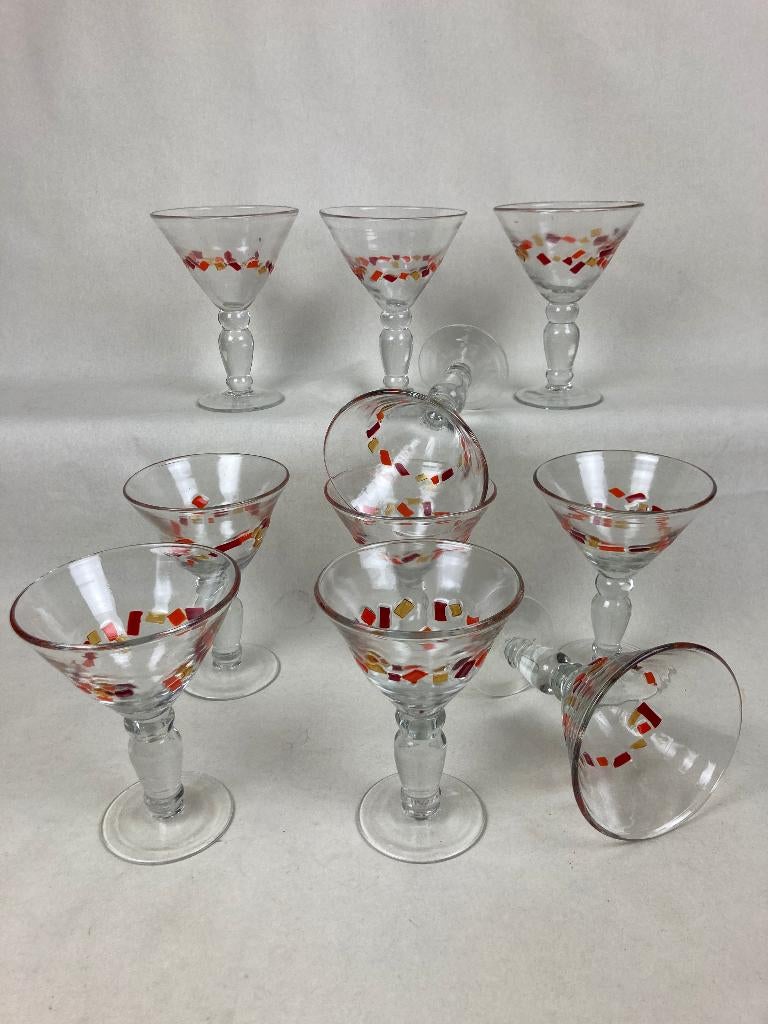 glazen; 10 cocktail glazen / ijscoupes, Ophalen of Verzenden, Zo goed als nieuw, Overige typen