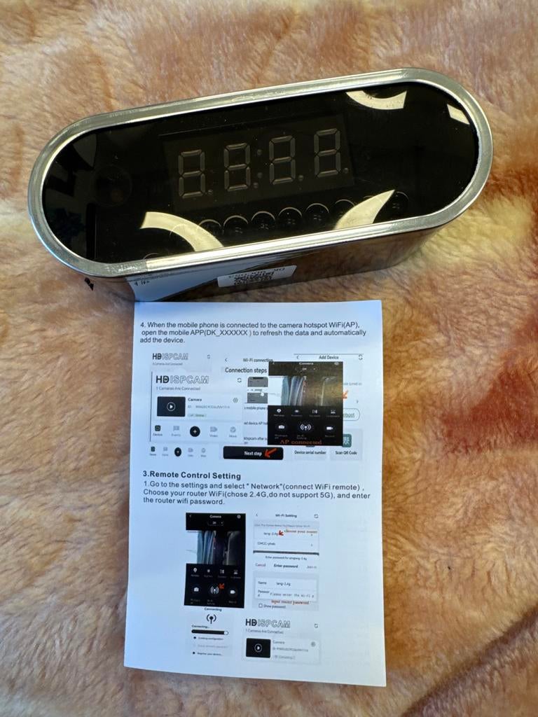 Digitale klok met verborgen WiFi camera, Ophalen, Nieuw, Binnencamera