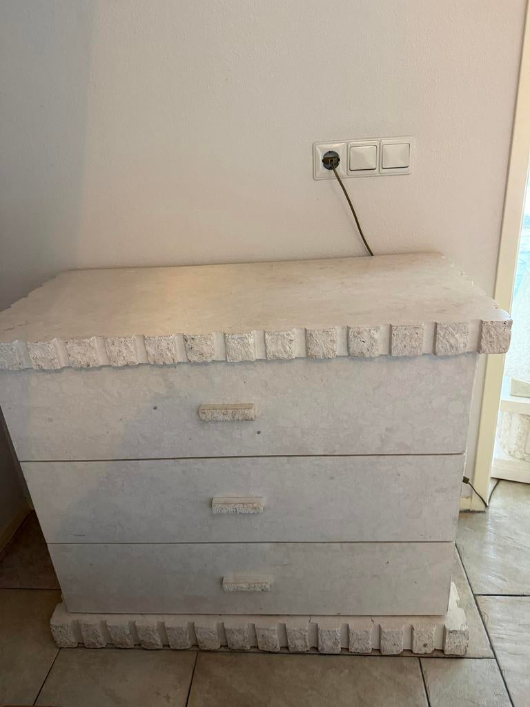 Stenen Griekse Ladenkast - Breed 93cm, Hoog 30cm, Diep 19cm, Overige materialen, Gebruikt, 3 of 4 laden, Minder dan 25 cm