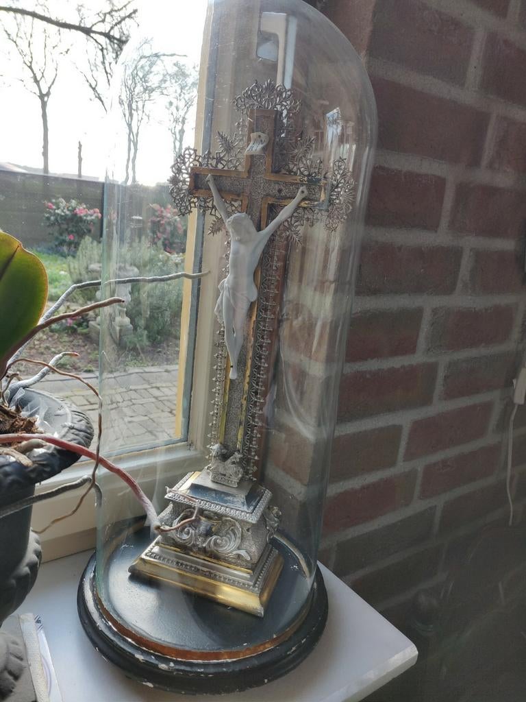 Grote glazen stolp met voet, Ophalen of Verzenden