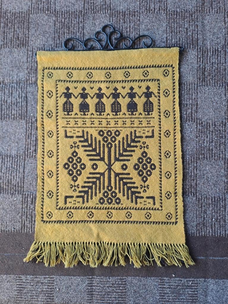 Vintage handgemaakt wandkleed wandtapijt 2 zijdig, Ophalen of Verzenden