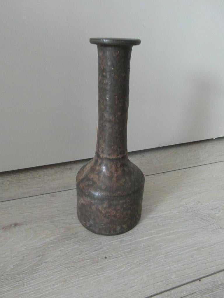 Klaas Fenne de Leeuwe - Kampen - Bruine vaas, Overige kleuren, Ophalen of Verzenden, Minder dan 50 cm, Glas