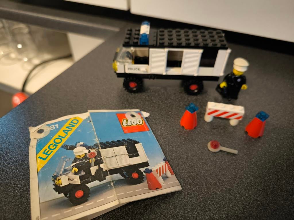 Lego set 6681 Politie Patrouillewagen (1982) met instructies, Compleet, Gebruikt, Lego, Ophalen of Verzenden