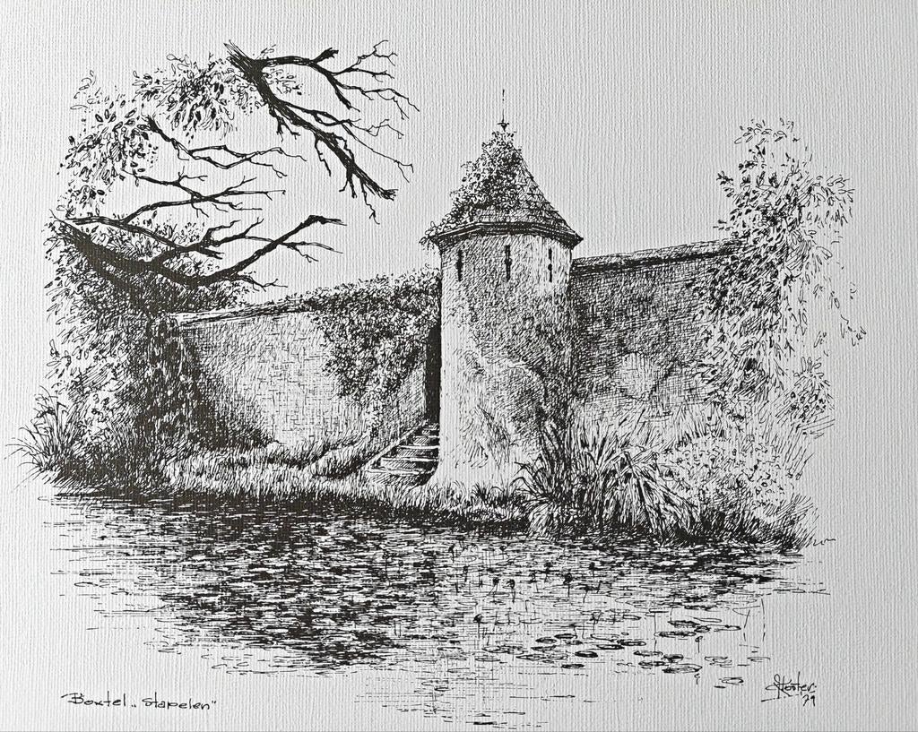 Boxtel ... Kasteel Stapelen ...., Antiek en Kunst, Kunst | Tekeningen en Foto's, Ophalen of Verzenden