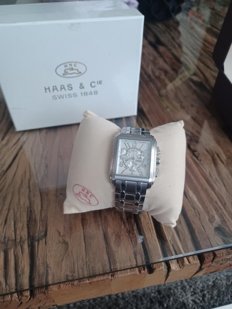 HNC Haas & Cie Swiss 1848 Herenhorloge, Sieraden, Tassen en Uiterlijk, Horloges | Heren, Overige merken, Staal, Staal, Polshorloge