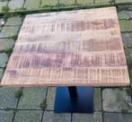 Tafel van mangohout en metalen poot 75x75, Ophalen, Vierkant, 50 tot 100 cm, 50 tot 100 cm