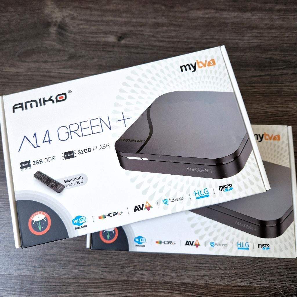 Amiko A14 Green + Plus Android | IPTV Kastje | Box 2026 NEW, Ophalen of Verzenden, Nieuw, USB 2