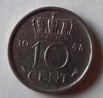 10 cent dubbeltje munt 1948 Koningin Wilhelmina, Ophalen of Verzenden, Koningin Wilhelmina, 10 cent