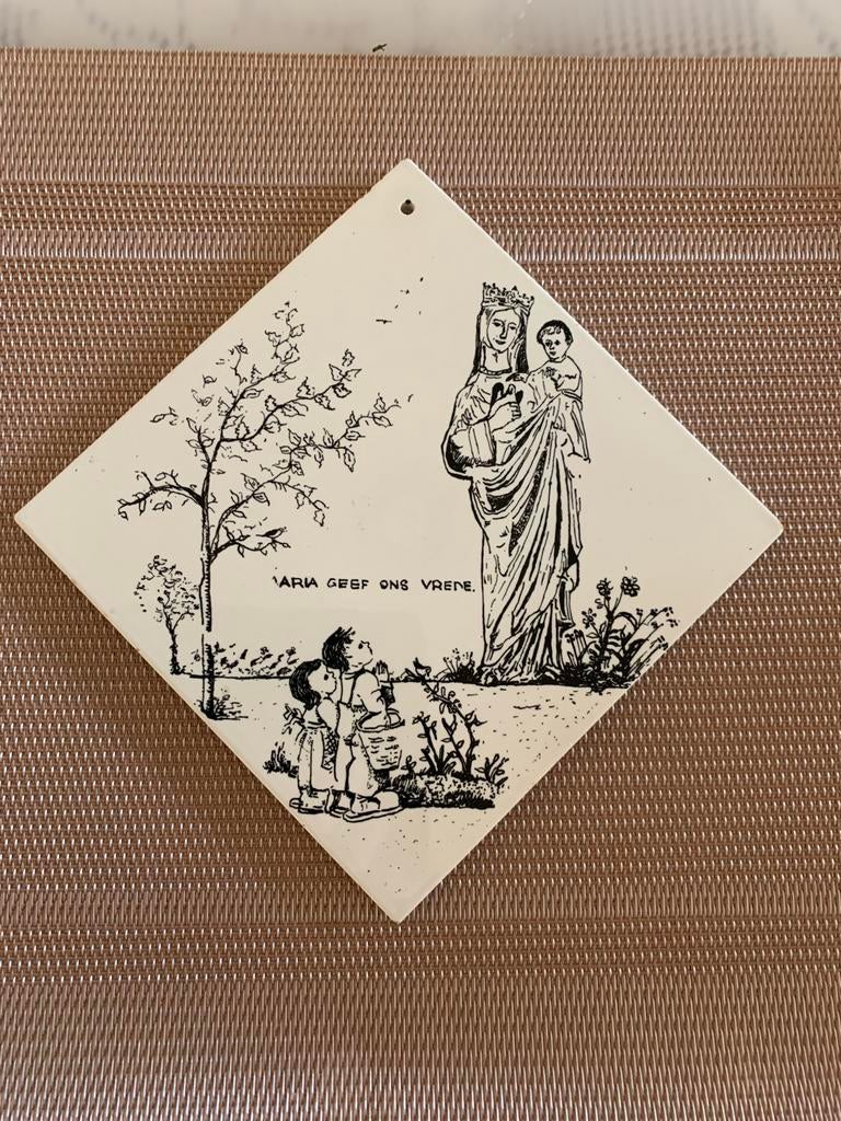 Maria geef ons vrede, Antiek en Kunst, Antiek | Wandborden en Tegels, Ophalen of Verzenden
