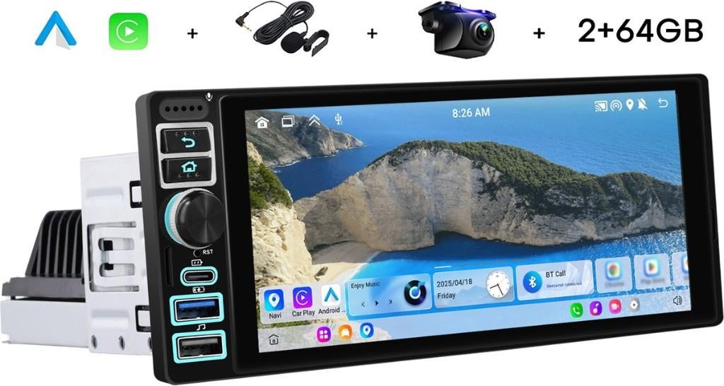 Boscer Apple CarPlay & Android Auto Radio - Nieuw in doos, Auto diversen, Autoradio's, Ophalen of Verzenden, Nieuw