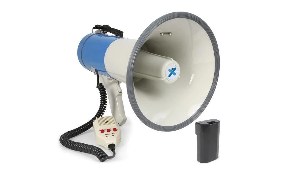 TE HUUR Megafoon met accu, Ophalen, Zo goed als nieuw, Overige