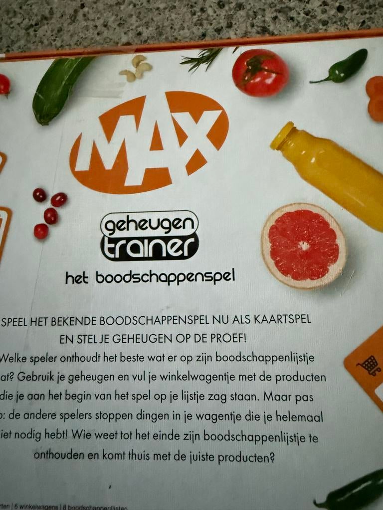 MAX Geheugentrainer: Het Boodschappenspel, Een of twee spelers, Ophalen of Verzenden, Nieuw