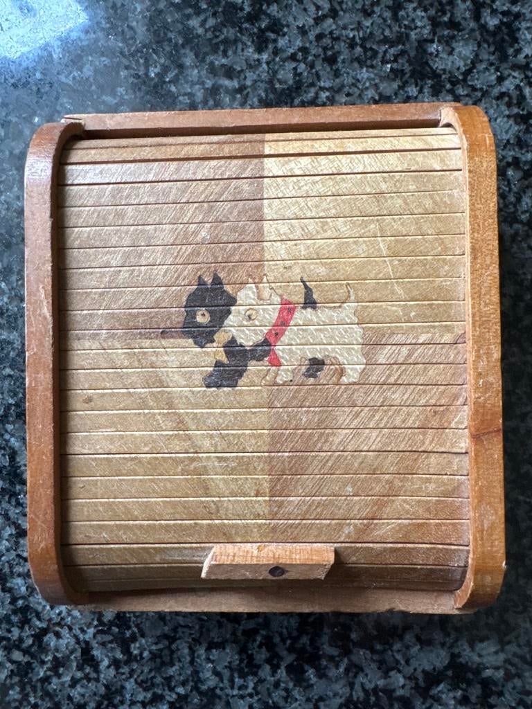 Vintage Scotty Dogs Sigarettendoosje met Roldeksel Japan, Antiek en Kunst, Ophalen of Verzenden