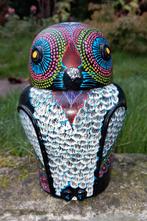 Birmaanse lakwerk dekseldoos met uil, Ophalen of Verzenden