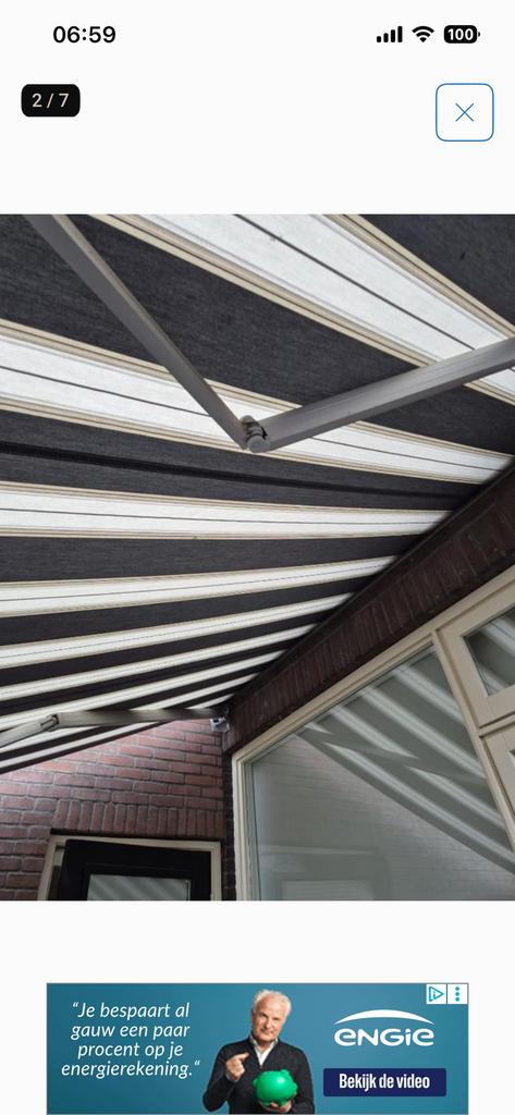 Knikarm zonnescherm 300 bij 290, Ophalen, Elektrisch, Zo goed als nieuw, 150 tot 300 cm