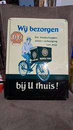 Vintage Douwe Egberts Reclamebord - Wij Bezorgen, Ophalen, Gebruikt, Reclamebord