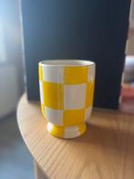 Vaasje/bloempot xenos, Ophalen, Gebruikt, Geel, Aardewerk of Porselein