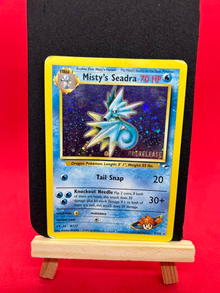Misty’s Seadra 9/132 – Gym Heroes – Prerelease Holo, Ophalen of Verzenden, Zo goed als nieuw