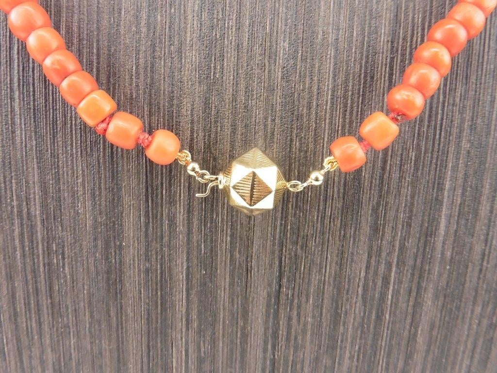 Bloedkoralen collier gouden slot                         G97, Sieraden, Tassen en Uiterlijk, Kettingen, Overige materialen, Gebruikt