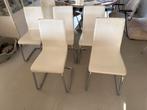 6 eetkamerstoelen Sky: wit GRATIS, Ophalen, Gebruikt, Wit, Metaal