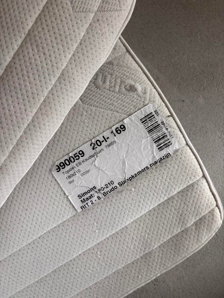 Gratis topper 180x210 - Koudschuim, Ophalen, Gebruikt, 210 cm, Tweepersoons