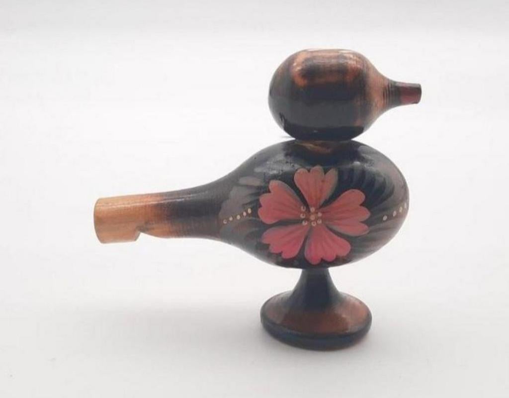 Vintage Russisch houten handgeschilderde Vogel Fluit, Ophalen of Verzenden, Zo goed als nieuw