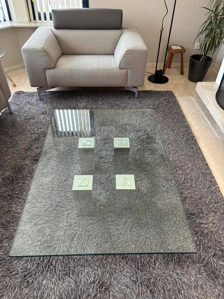 Van Beek Glazen Salontafel - 130x90x30cm, Huis en Inrichting, Tafels | Salontafels, Gebruikt, Minder dan 50 cm, 50 tot 100 cm