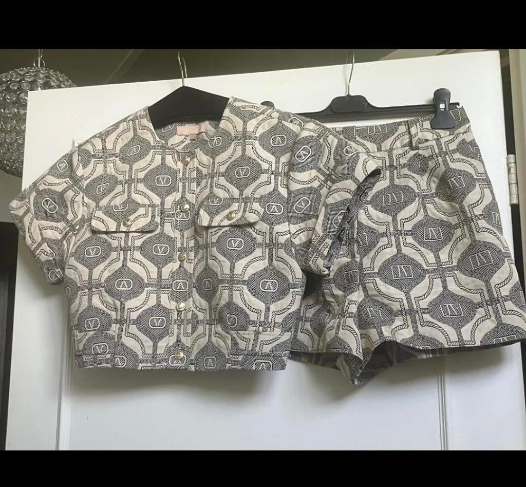 Blikvanger, Beige, zwart JoshV, Josh V top en shorts M, Maat 38/40 (M), Kort, Beige, Nieuw