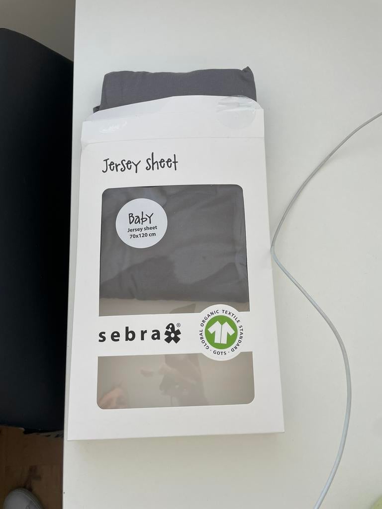 Sebra hoeslaken voor kilibed in antraciet nieuw 70 x 120 cm, Kinderen en Baby's, Babywiegjes en Ledikanten, Ophalen of Verzenden