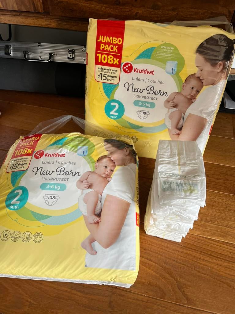 Kruidvat luiers 2 mini New Born (108 st per pak) EUR 9, Ophalen, Nieuw, Overige typen, Overige merken