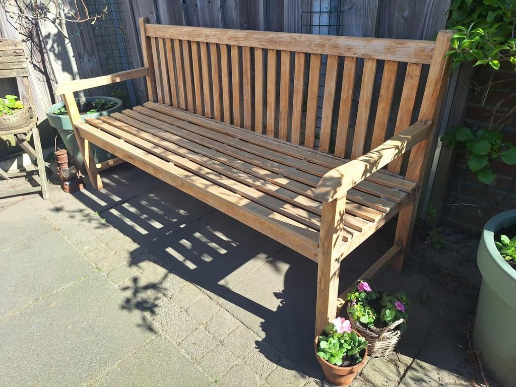 Tuinbank 180cm, Tuin en Terras, Ophalen, Zo goed als nieuw, Hardhout, 4 zitplaatsen