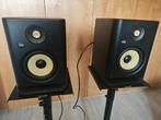 KRK Rokit RP5 G4 set, Palmer controller, stand, Zo goed als nieuw, 120 watt of meer, Front, Rear of Stereo speakers, Ophalen