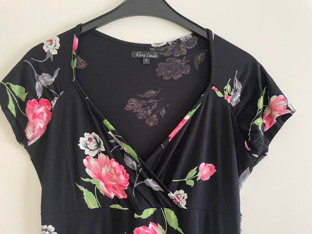 Elegante King Louie Jurk (model Gina), Kleding | Dames, Jurken, Verzenden, Zwart, Zo goed als nieuw, Maat 36 (S)